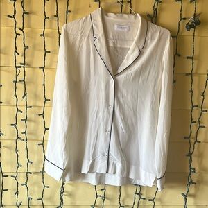 Everlane  Button-Up Shirt with Black Trim